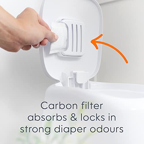 image for Diaper Genie Elite Diaper Pail System with Front Tilt Pail for Easy Di