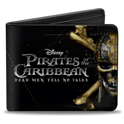 Buckle-Down Portefeuille Pirates of The Caribbean Dead Men Tell No Tales Skull Double pli Multicolore Taille Standard