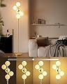 Lightdot Dimmable (Brightness Adjustable) Globe Floor Lamp, Gold Standing Lamps with 5PCS 3000K G9 Bulbs, Mid Century Modern Floor Lamp for Living Room Bedroom Office