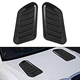 Surosha 2PCS Car Hood Vents, Hood Scoops for Cars, Decorative Intake Scoop Turbo Bonnet Vent Cover, Vehicle Decorative Air Flow Intake Trim Cover Accessories for Sedan SUV Truck (Carbon Fiber)