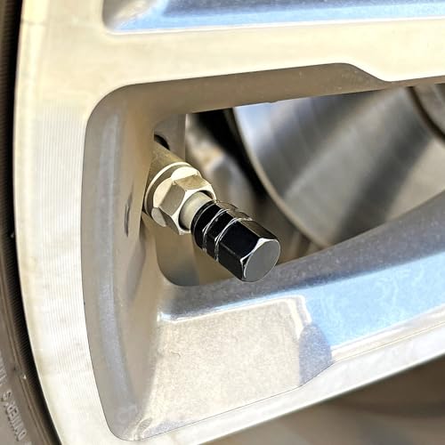 Tpmscenter TC035 Black Tire Valve Stem Covers Tire Nozzle Cap Hex Design Aluminum Tire Stem Caps Universal Air Dust Valve Caps thumb #5