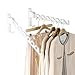 Dr.DJ Wall Mount Coat Hanger Holder Black Clothes Drying Organizer Rack Garment Hooks Aluminium Retractable Folding Indoor Wall Mounted Hanger Space Saver for Laundry Room Bedroom White 2Pack