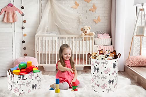 Essme Pink Girls Hamper,Pink Laundry Hamper,Girls Laundry Hamper, Cute Storage Bin For Girls Room Decor,Baby Girl Laundry Basket, Nursery Hamper,Gift Baskets,Home Organizer(Bowknot) #TOP1