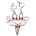 FGHSFRT Womens 2Pcs Extreme Bikini Halterneck Top and Bowknot Micro Thong Sets Swimwear Red