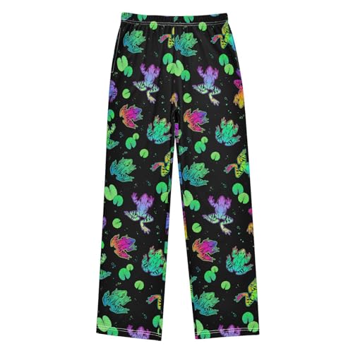 Pajamas Pants Soft Bright Frogs Long Sleep Pjs Lounge Pajama Bottoms Elastic Waist with Pockets