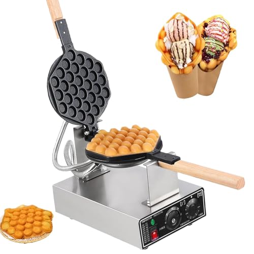 MáQuina para Hacer Gofres Don Burbujas, MáQuina para Hacer Gofres con Huevos Antiadherente EléCtrica, con Calentamiento de Doble Cara CE 1400 W, para Uso DoméStico o Comercial