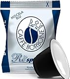 Caffè Borbone Kaffee Kapseln Respresso, Blaue Mischung - Kompatibel mit Häuslichen Kaffeemaschinen Nespresso, 100 stück(1er Pack)