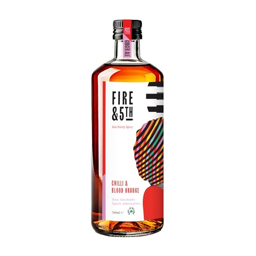 Fire & 5th - Alcohol Free Spirit Alternative - Non-Alcoholic Spirit - Ideal for Non-Alcoholic Cocktails - 700ml (Chilli & Blood Orange)