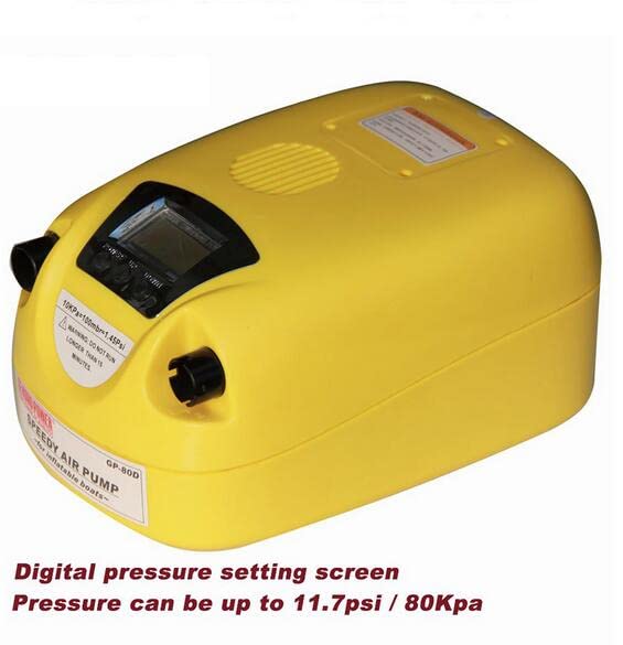 Jieotwice Boat Air Pump LCD Rubber Boat High Pressure Electric Air Pump 80KPA Air Compressor Inflatable Boat Fishing 12V DC GP80D