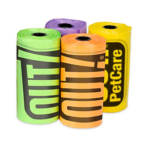 OUT!Hundekot Pick-up-Taschen, 1 Packung mit 60 Beuteln (4 Rollen, 15 Beutel / Rolle)