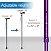 RMS Folding Cane - Foldable, Adjustable, Lightweight Aluminum Offset Walking Cane - Collapsible Walking Stick with Ergonomic Derby Handle - Ideal Daily Living Aid for Limited Mobility (Lavender)