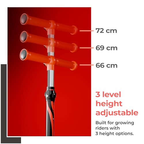 Image of Lifelong Kick Scooter with Adjustable Height - Foldable - Skate for Kids with PVC Wheel - Max User weight-50 kg, Red & Black, LLKS34