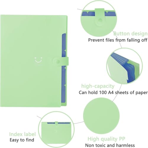 Image of Corslet Aesthetic Stationery Set: 6 Pastel Double-Ended Highlighters and 5-Pocket Expanding File Folder with Labels for Bible Journaling, School & Office