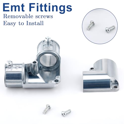 image for Gisafai 10 Pcs EMT Conduit Fittings Inside Corner Pull Elbow, EMT to E
