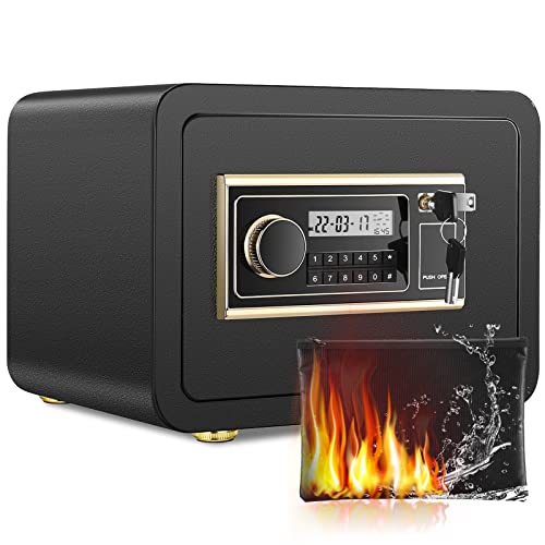 32L Safe Tresor Feuerfest Wasserdicht, Nicuvlad Möbeltresor mit Zahlenschloss und Fingerabdruck für Hause Büro Hotel Business Schmuck Pistole Bargeldverbrauch Lagerung Cover