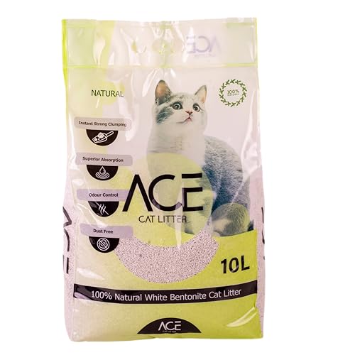 Arena Blanca Aglomerante Super Premium para Gatos con Aroma Natural 10l, excelente para controlar los olores. 100% Bentonita Natural. con una Alta retencion de líquido Superior.