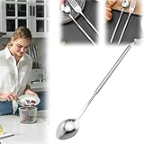 Broma de tenedor extralargo – Tenedor extensible de 25.4 pulgadas (retraído 8.66 pulgadas), acero inoxidable de grado alimenticio, divertida herramienta de broma de comedor para fiestas, pícnic