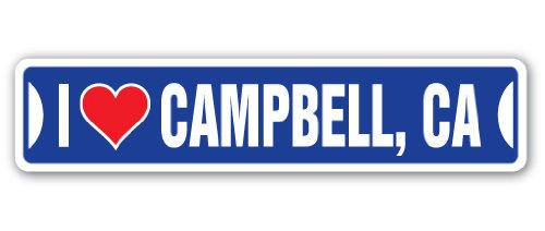 I Love Campbell, California Street Sign ca City State us Wall Road décor Gift
