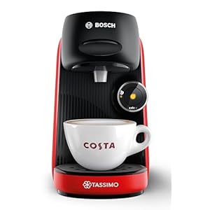 Tassimo by Bosch FINESSE TAS16B3GB POD Coffee Machine, 1400 Watt, 0.7 Litre – Red