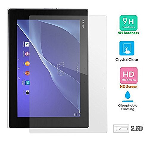 MXtechnic Tempered Glass Screen Protector for Sony Xperia Z2 Tablet, 9 H, 0.3mm Thickness,Real Glass, Shatterproof,HD Clear Tempered Glass (Full Fill by Amazon )