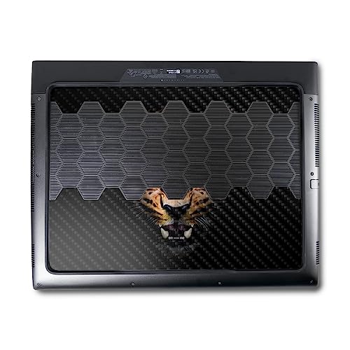 Image of MightySkins Carbon Fiber Skin Compatible with Alienware M18 R1 (2023) Full Wrap Kit - Leopard Face | Protective, Durable Textured Carbon Fiber Finish | Easy to Apply & Change Styles | Made in The USA
