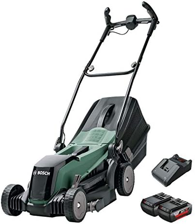 Bosch Cordless Lawnmower EasyRotak 36-550 (36 Volt, 2x Battery 2.0 Ah, Brushless Motor, Cutting Width: 37 cm, Lawns up to 550 m2, in Carton Packaging)