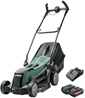 Bosch Cordless Lawnmower EasyRotak 36-550 (36 Volt, 2x Battery 2.0 Ah, Brushless Motor, Cutting Width: 37 cm, Lawns up to 550 m2, in Carton Packaging)
