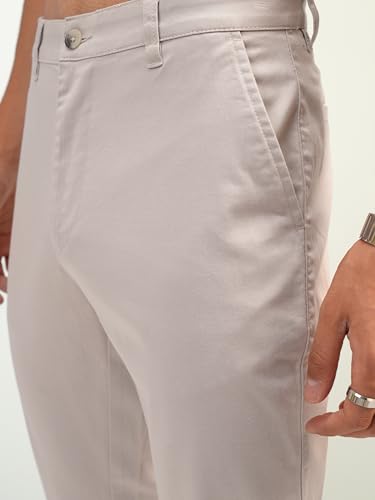 Image of Highlander Men's Slim Fit Formal Trousers | Ankle Length |Smart Trousers for Men | Chino Trousers for Men|Elegant Design | Comfortable Fabric for Daily Work & Formal Occasions