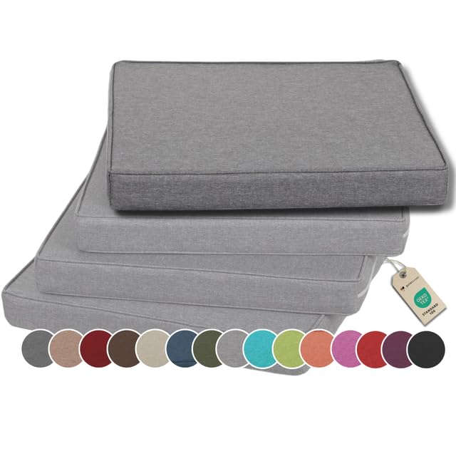 Gutekissen® poduszka na krzesła/ławki do domu i ogrodu poduszka na siedzisko poduszka ogrodowa poduszka na krzesło wiele kolorów FK5 (45x45, Szary, 1)