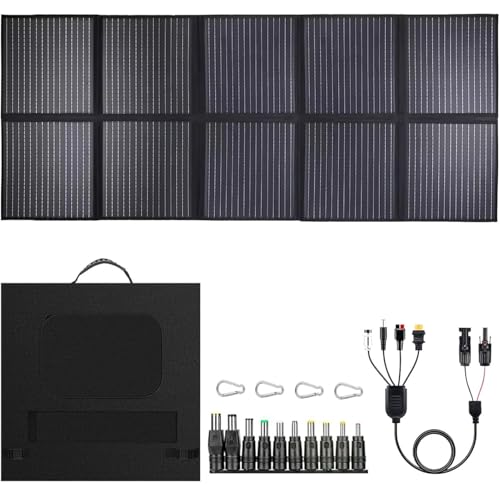 1000Watt Foldable Solar Panel, Portable Solar Panels IP68 Waterproof Solar Charger Monocrystalline Huge Power 25.8% High Efficiency for Outdoor, Camping, Hiking, and Emergency Power Supply