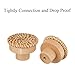 BE-TOOL 6PCS Rattan Dresser Knobs, Handmade Wooden Drawer Knobs, Easy to Install, for Cabinets, Furniture