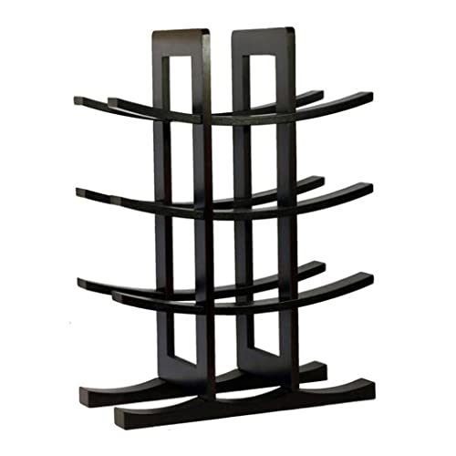 Soporte para Botellas de Vino de Bambú 4 Niveles Negro miniatura 7