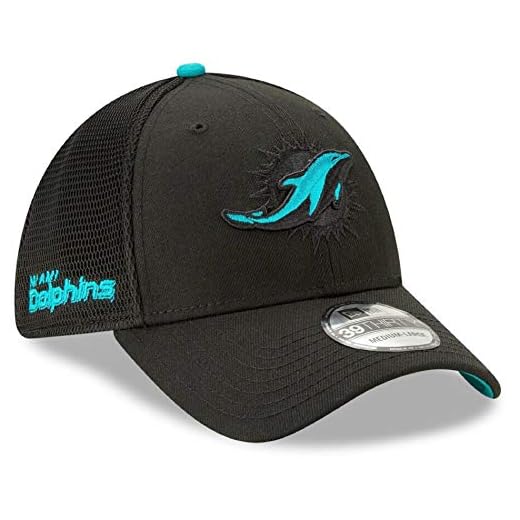 New Era 100% Authentic Exclusive Dolphins 2T Sided Black Classic 39Thirty Stretch Fit Hat Cap (Medium/Large)
