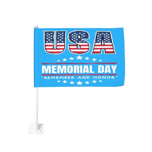 Happy Memorial Day Flags for Car 12x18 Veterans Patriotic Remember And Honor Banner Signs Double Sided Cars Decoration