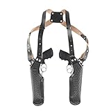Koltster S&W 357 Magnum Shoulder Holster, 2 Gun Leather Gun Holster for 4" Barrel Vertical Carry Bas