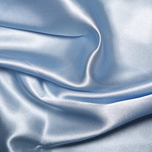 Tissu satiné soyeux bleu pâle 1000cm idéal pour confectionner plusieurs robes de cortège