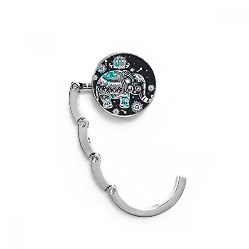 Cintre porte pliable sac de table motif elephant fleur bleu : idée cadeau