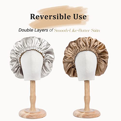 YANIBEST Satin Bonnet Silk Bonnet Hair Bonnet for Sleeping Hair Bonnets for Women Curly Natural Hair