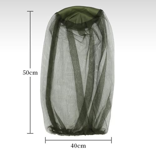 Mosquito Head Net Malla para Cabeza con Cubierta Facial, Red Protectora Transpirable de Nylon Removible con Cordón, Protección Solar para Viajes, Camping y Senderismo miniatura 5