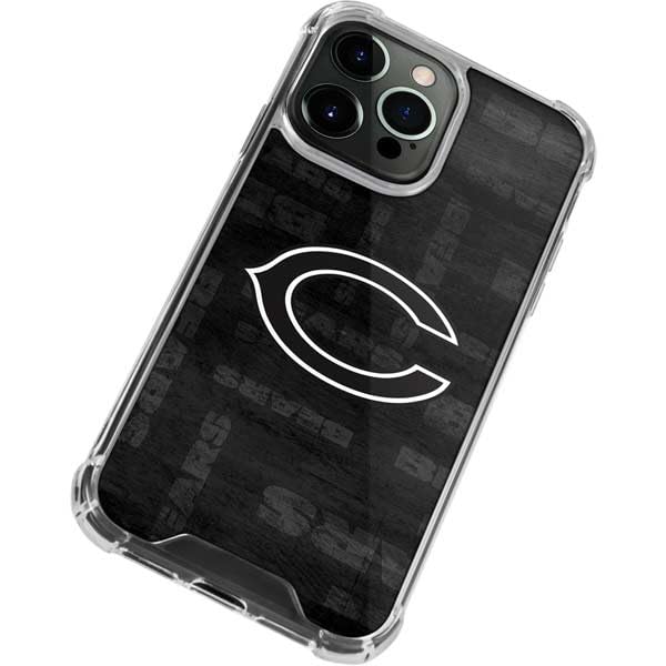 Skinit Clear Phone Case Compatible with iPhone 13 Pro Max - Officially Licensed NFL Chicago Bears Black & White Design