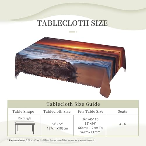 Nappe rectangulaire imperméable 137x183cm pour table de cuisine