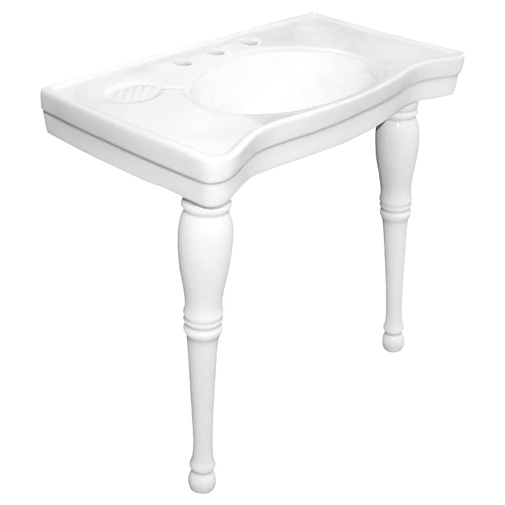 Kingston Brass VPB1368 Imperial Ceramic Console Sink, White(Top to sink only)