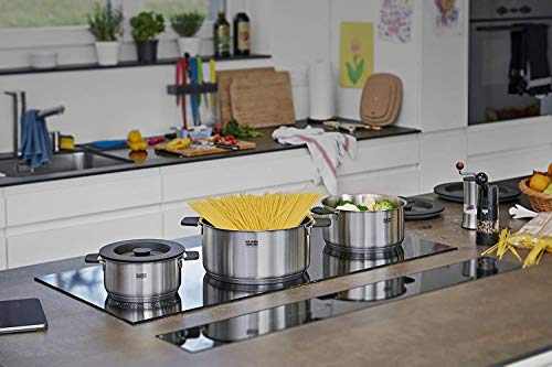 Kuhn-Rikon-Bateria-de-Cocina-Smart-Compact-Juego-de-3-Piezas-15L-16-Cm-30L-20-cm-y-5L-24-Cm-Acero-Inoxidable-1810-Tapa-Silicona-Apta-para-Todo-Tipo-de-Cocinas-Incluso-Induccion