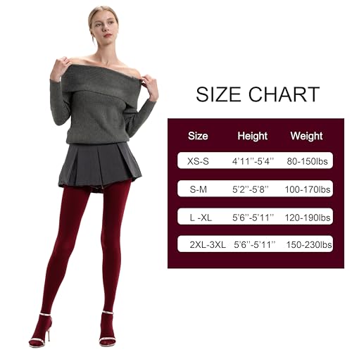Image of HeyUU Women's 80D Ultra Soft Opaque Tights, High Waist Solid Color Footed Pantyhose with 29 Colors