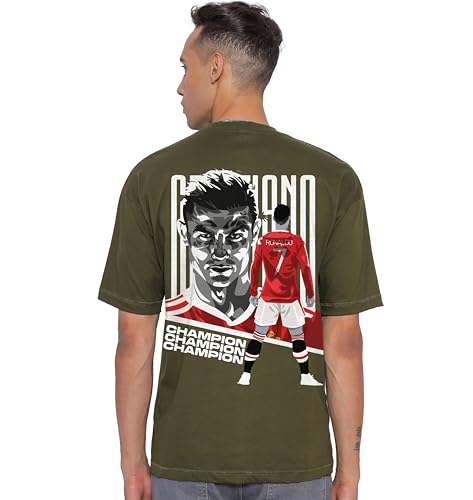 Image of Unisex Cotton Football Graphic Print Oversized Fit T-Shirt