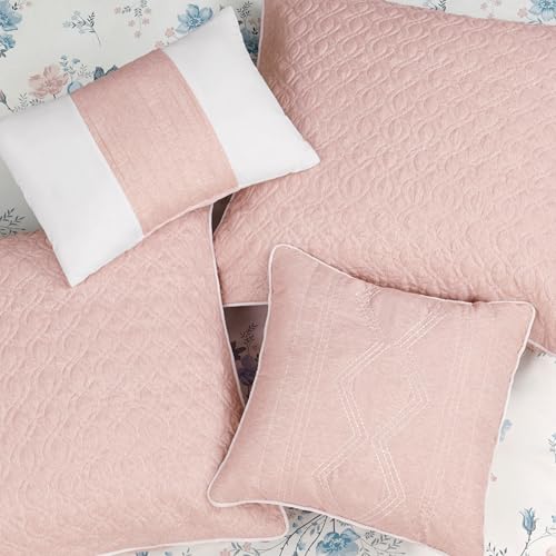 Lucky Brand Clarie Floral Comforter Set with Pillows - Full/Queen Size - 7 Piece Luxurious Bedding Ensemble
