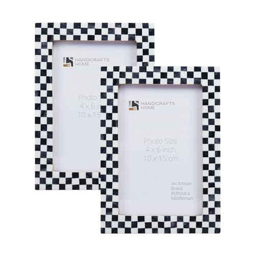 Image of Handicrafts Home 4x6 Picture Frames Pack of 2 - Manhattan Collection Handcrafted Photo Frames, Perfect for Wall & Tabletop Display, Ideal Home Decor Gift