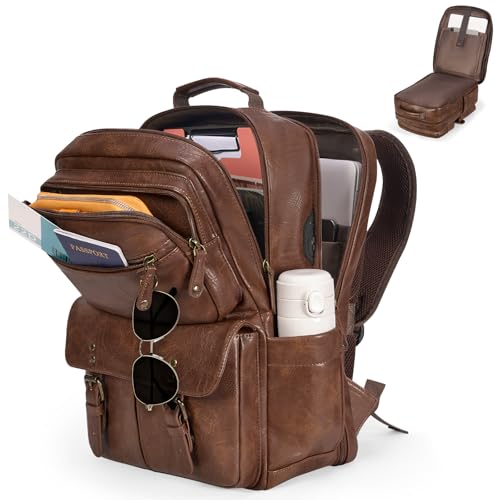 RAINSMORE - RAINSMORE Travel Laptop Backpack,15.6 inch Business Backpack with Charging Port and Headphone Interface,Water Resistant,College Work Gift for Men & Women