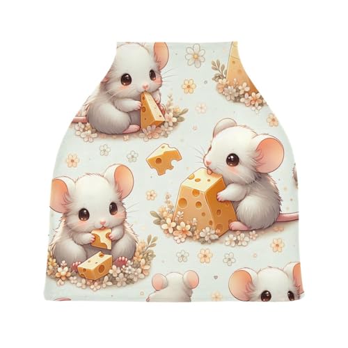Bulletgxll Cute Mices Car Seat Covers for Babies Breathable Nursing Breastfeeding Cover Multi-Use Infant Carseat Canopy and Stroller Cover for Boys Girls