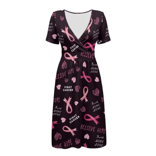 Image of Women's Summer Dresses Short Sleeve Formal Dresses with Pockets | Lightweight polyester fabric delivers cool airflow during hot summer outdoor activities